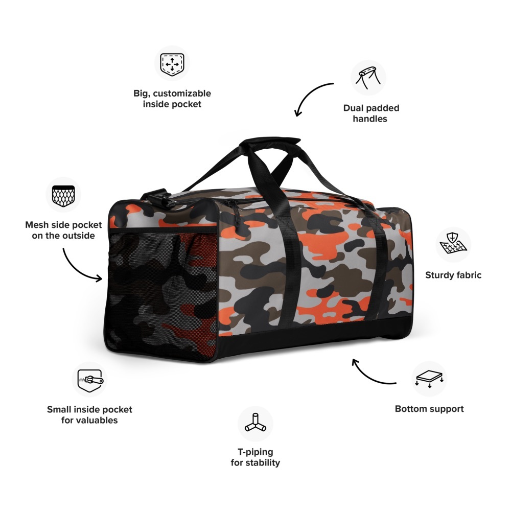 Orange camo duffel bag - Picture 6 of 16